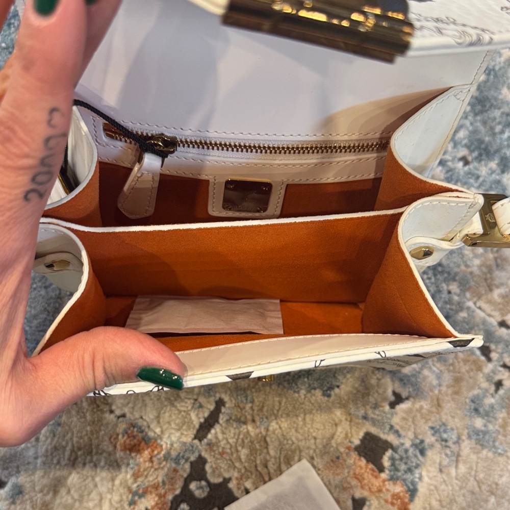 MCM Ivory Crossbody Bag with Logo Print - Picture 11 of 13